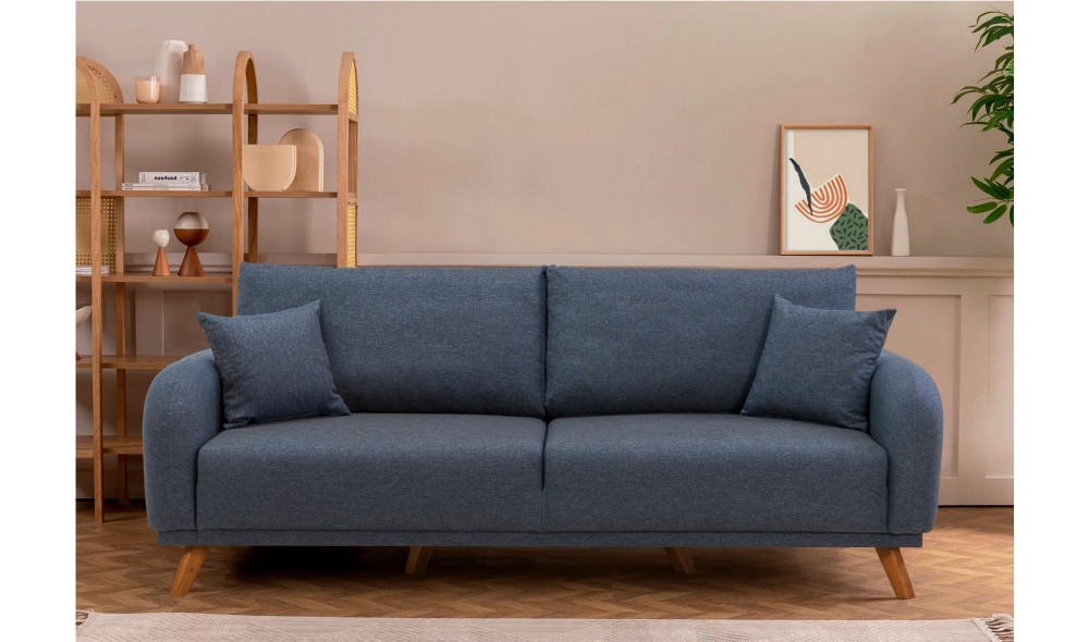 Set canapea extensibila, Set Hera - Albastru inchis, 237 x 90 x 98 cm