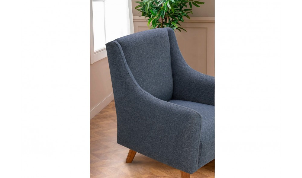 Set canapea extensibila, Set Hera - Albastru inchis, 237 x 90 x 98 cm