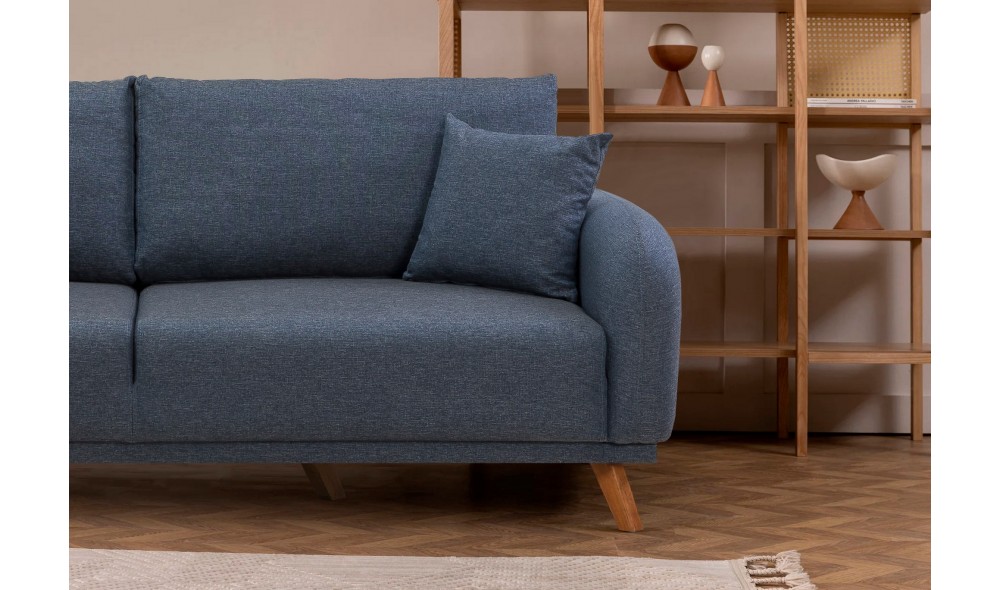 Set canapea extensibila, Set Hera - Albastru inchis, 237 x 90 x 98 cm