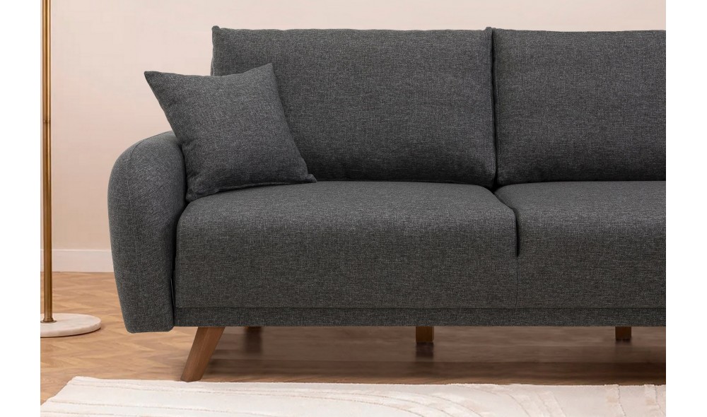 Canapea extensibila de colt, Hera 1 Corner - Antracit, 237 x 90 x 185 cm