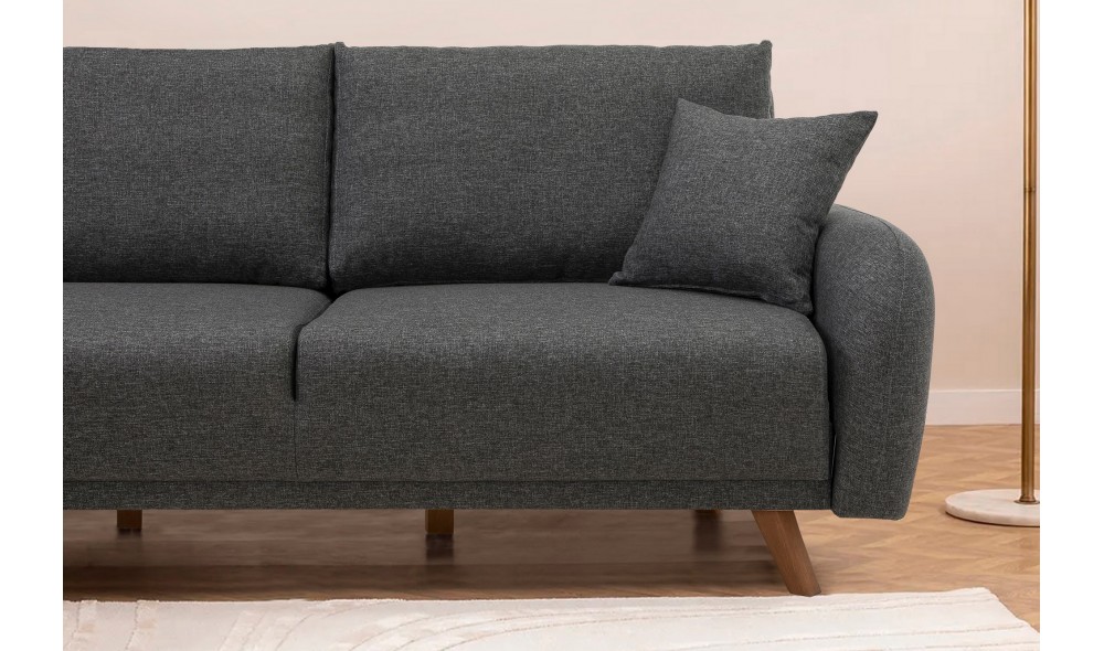 Canapea extensibila de colt, Hera 1 Corner - Antracit, 237 x 90 x 185 cm