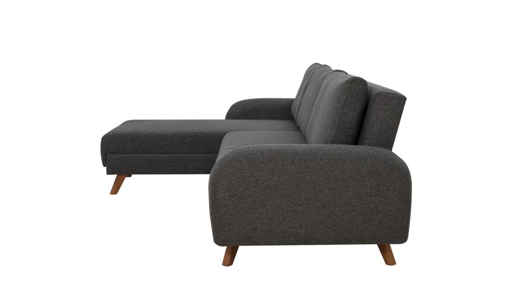 Canapea extensibila de colt, Hera 1 Corner - Antracit, 237 x 90 x 185 cm