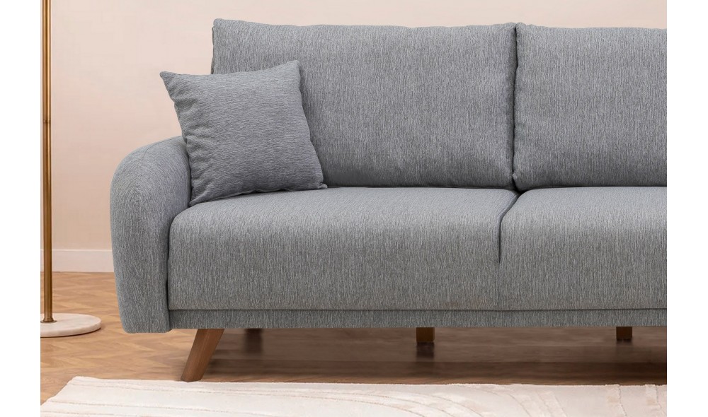 Canapea extensibila de colt, Hera 1 Corner - Gri, 237 x 90 x 185 cm