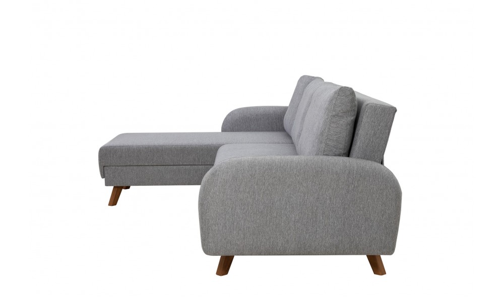 Canapea extensibila de colt, Hera 1 Corner - Gri, 237 x 90 x 185 cm