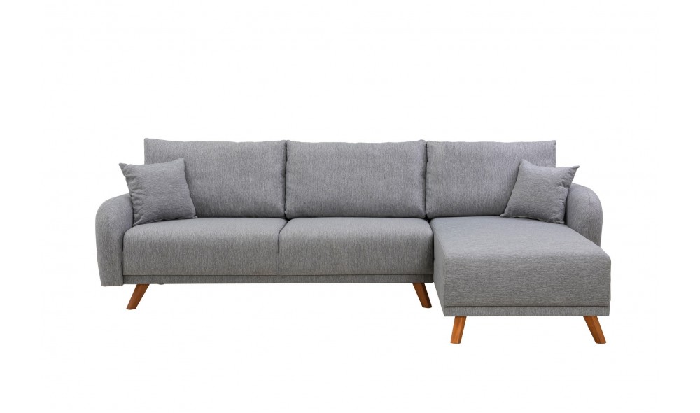 Canapea extensibila de colt, Hera 2 Corner - Gri, 237 x 90 x 185 cm