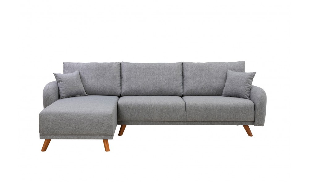 Canapea extensibila de colt, Hera 2 Corner - Gri, 237 x 90 x 185 cm