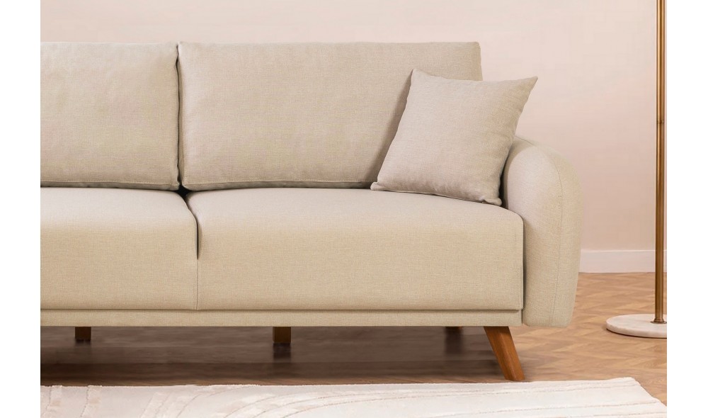 Canapea extensibila de colt, Hera 1 Corner - Crem, 237 x 90 x 185 cm