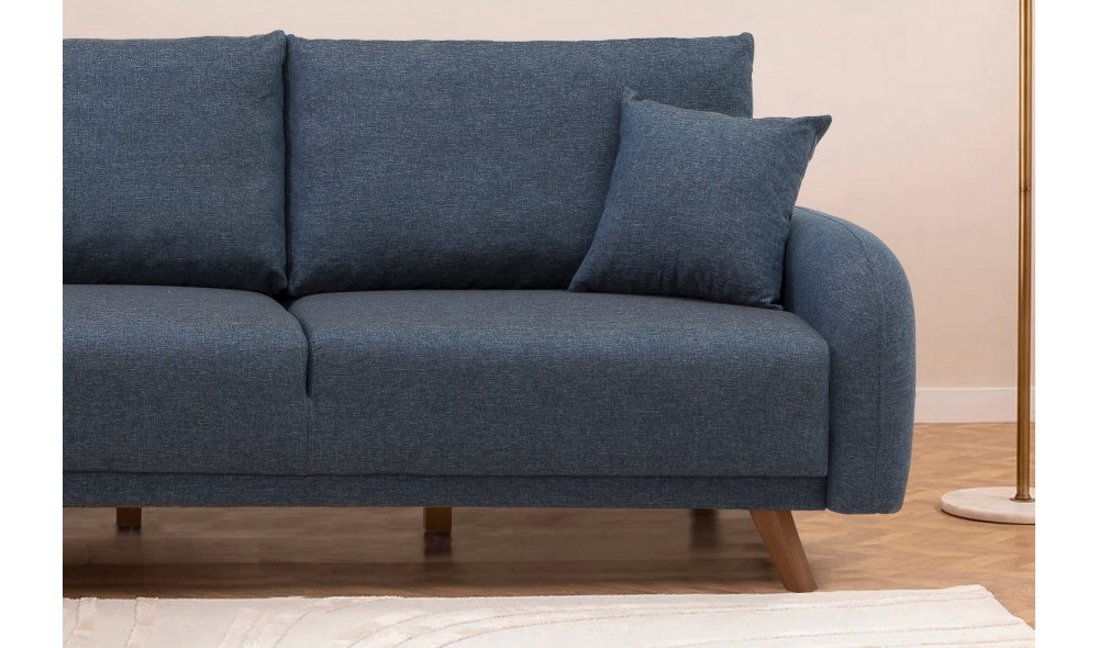 Canapea extensibila de colt, Hera 1 Corner - Albastru inchis, 237 x 90 x 185 cm