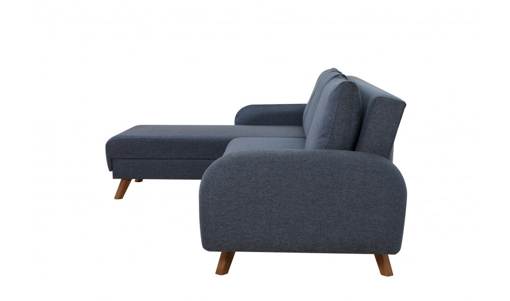 Canapea extensibila de colt, Hera 1 Corner - Albastru inchis, 237 x 90 x 185 cm