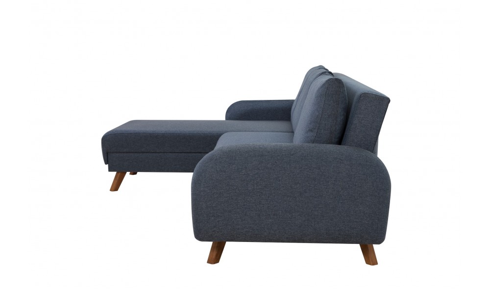 Canapea extensibila de colt, Hera 1 Corner - Albastru inchis, 237 x 90 x 185 cm