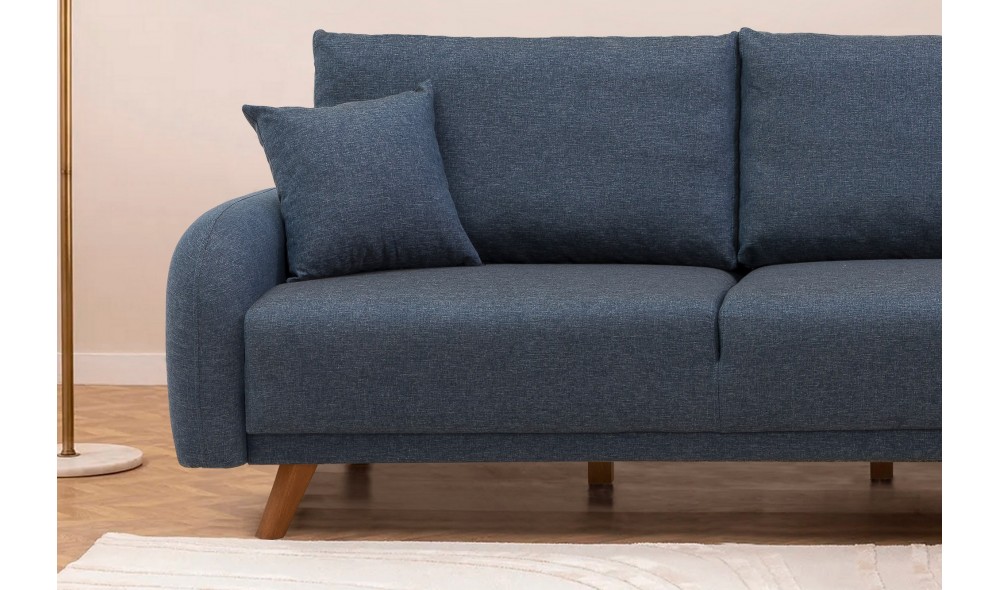 Canapea extensibila de colt, Hera 2 Corner - Albastru inchis, 237 x 90 x 185 cm