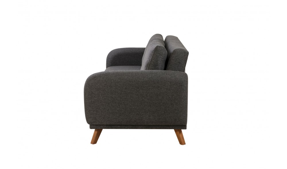 Canapea extensibila cu 3 locuri, Hera - Antracit, 237 x 90 x 98 cm