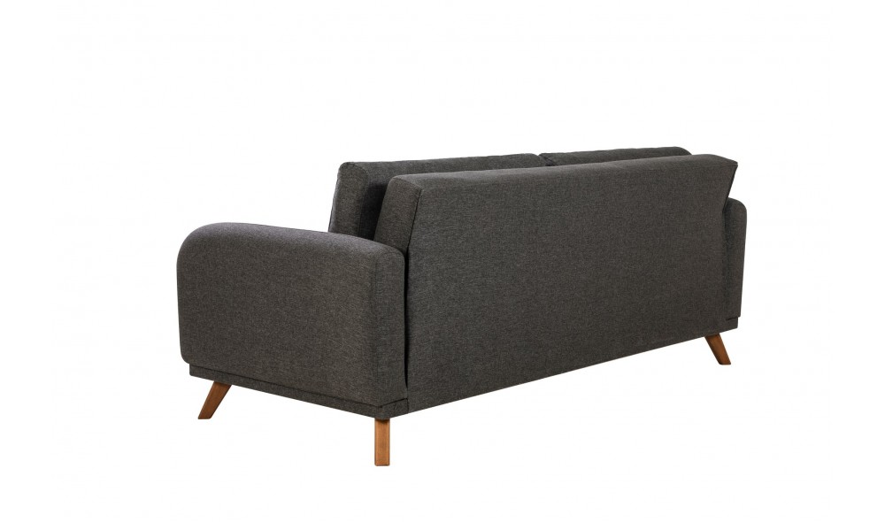 Canapea extensibila cu 3 locuri, Hera - Antracit, 237 x 90 x 98 cm