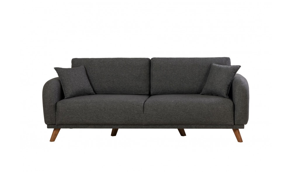 Canapea extensibila cu 3 locuri, Hera - Antracit, 237 x 90 x 98 cm
