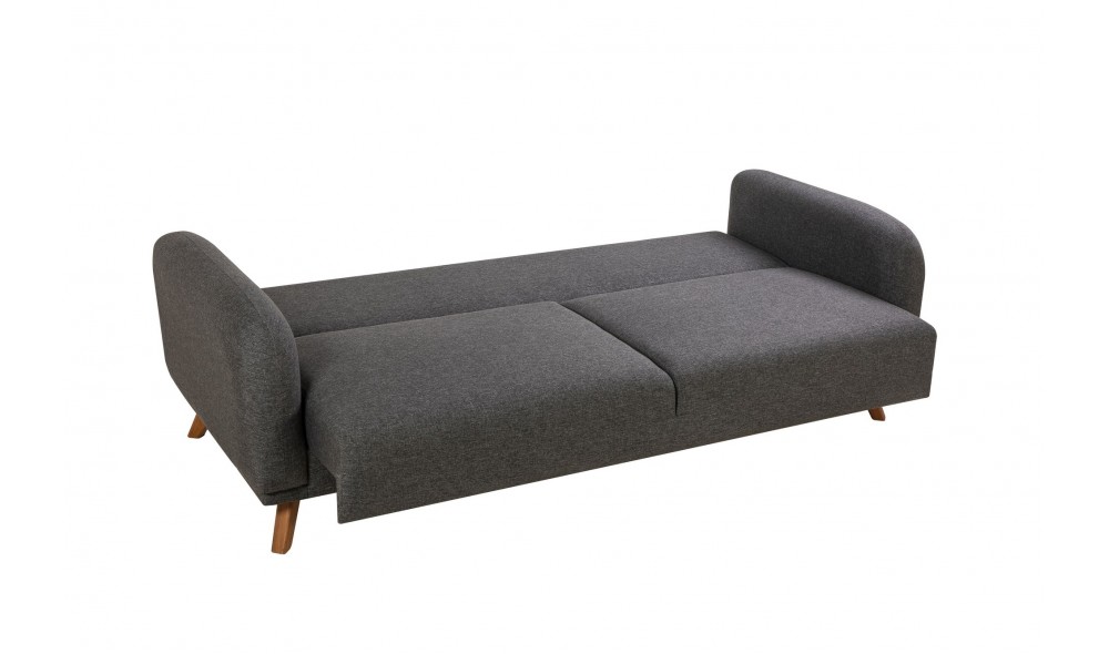Canapea extensibila cu 3 locuri, Hera - Antracit, 237 x 90 x 98 cm