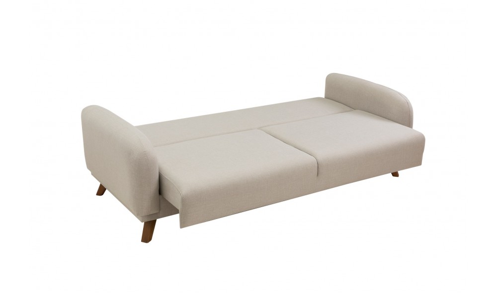 Canapea extensibila cu 3 locuri, Hera - Crema, 237 x 90 x 98 cm