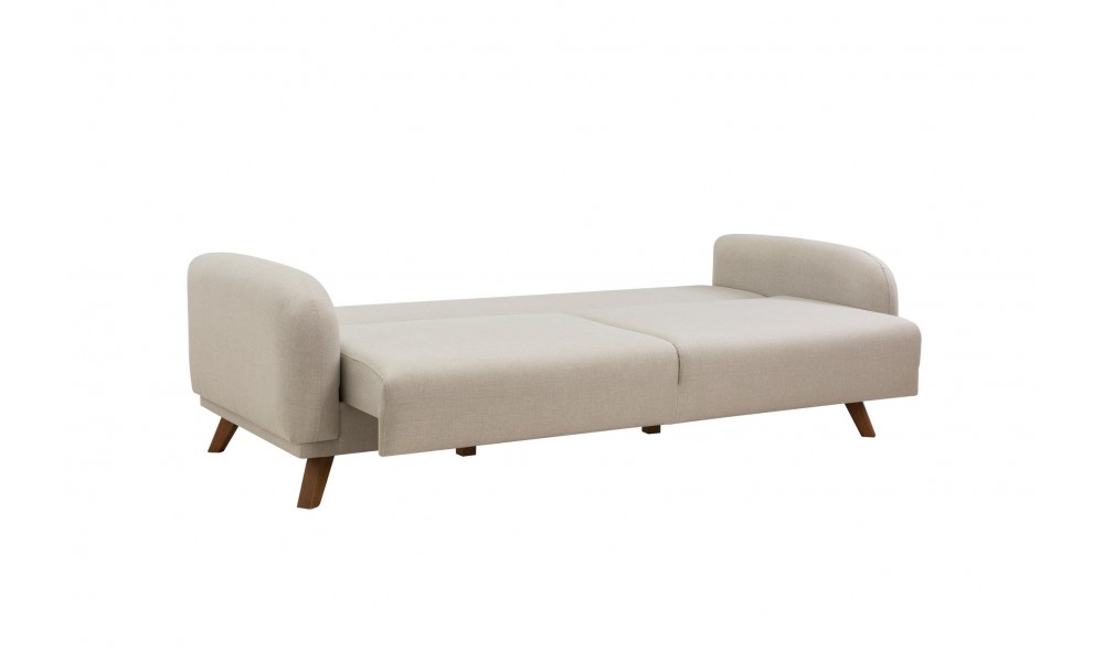 Canapea extensibila cu 3 locuri, Hera - Crema, 237 x 90 x 98 cm