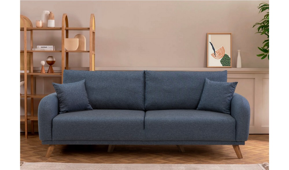 Canapea extensibila cu 3 locuri, Hera - Albastru inchis, 237 x 90 x 98 cm