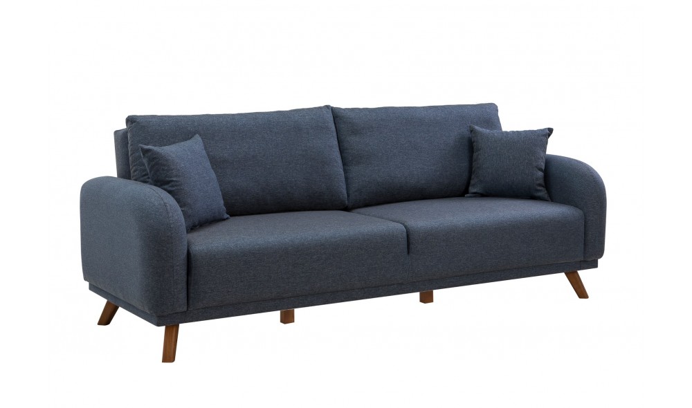 Canapea extensibila cu 3 locuri, Hera - Albastru inchis, 237 x 90 x 98 cm