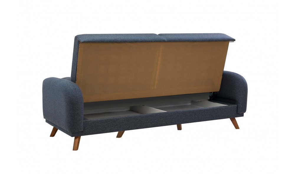 Canapea extensibila cu 3 locuri, Hera - Albastru inchis, 237 x 90 x 98 cm