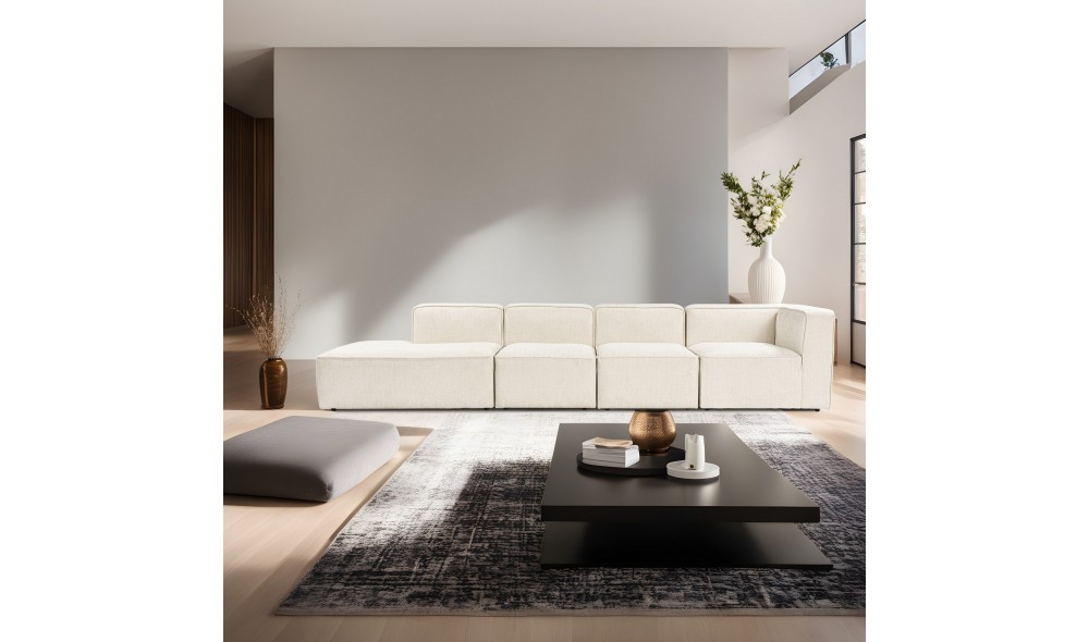 Canapea de coltar, More M (M4-M1-M1-M7) - Crema, 350 x 69 x 90 cm