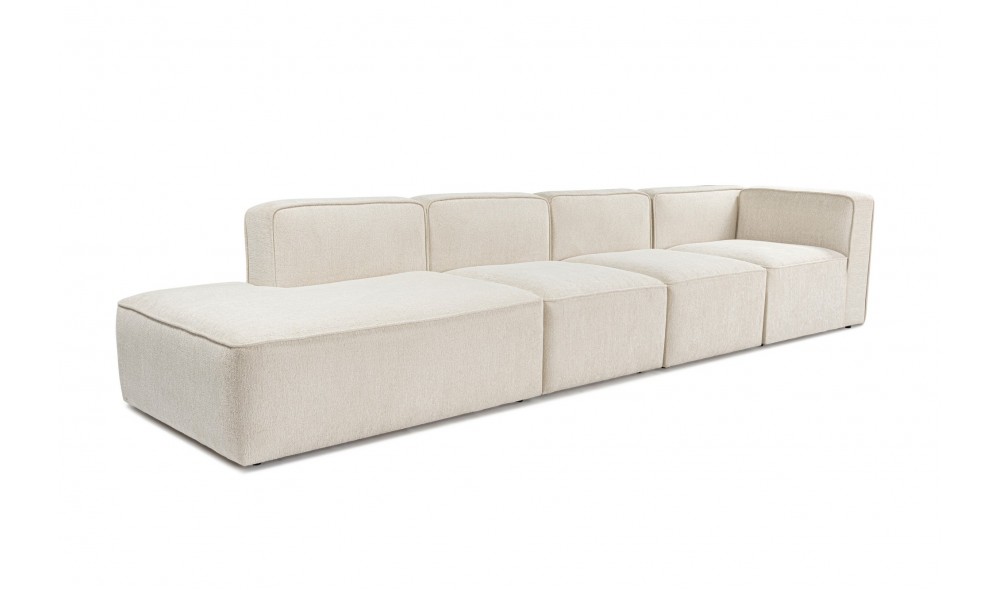 Canapea de coltar, More M (M4-M1-M1-M7) - Crema, 350 x 69 x 90 cm