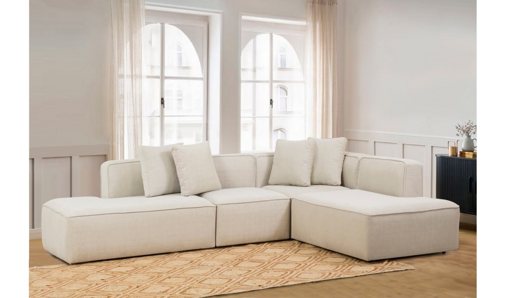 Canapea de coltar, More M (M4-M1-M2-M3) - Crema, 280 x 69 x 90 cm