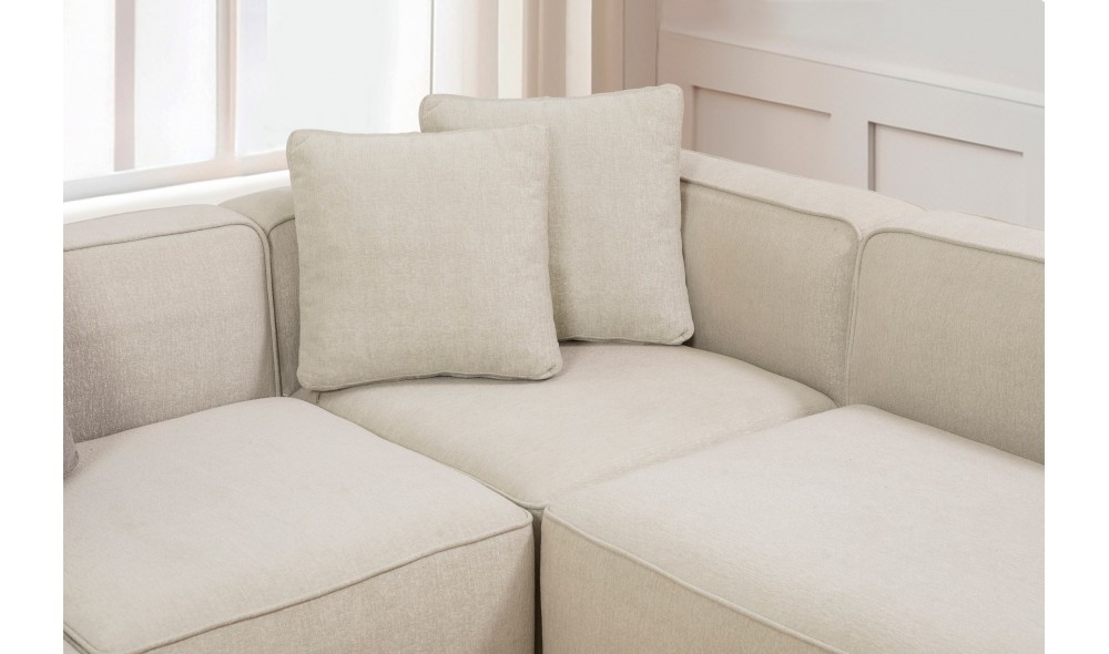 Canapea de coltar, More M (M4-M1-M2-M3) - Crema, 280 x 69 x 90 cm