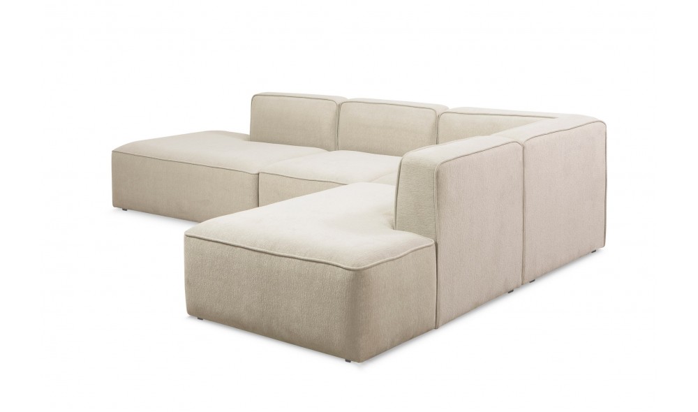 Canapea de coltar, More M (M4-M1-M2-M3) - Crema, 280 x 69 x 90 cm