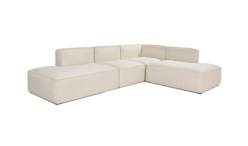 Canapea de coltar, More M (M4-M2-M1-M3) - Crema, 280 x 69 x 90 cm