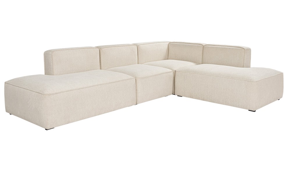 Canapea de coltar, More M (M4-M2-M1-M3) - Crema, 280 x 69 x 90 cm