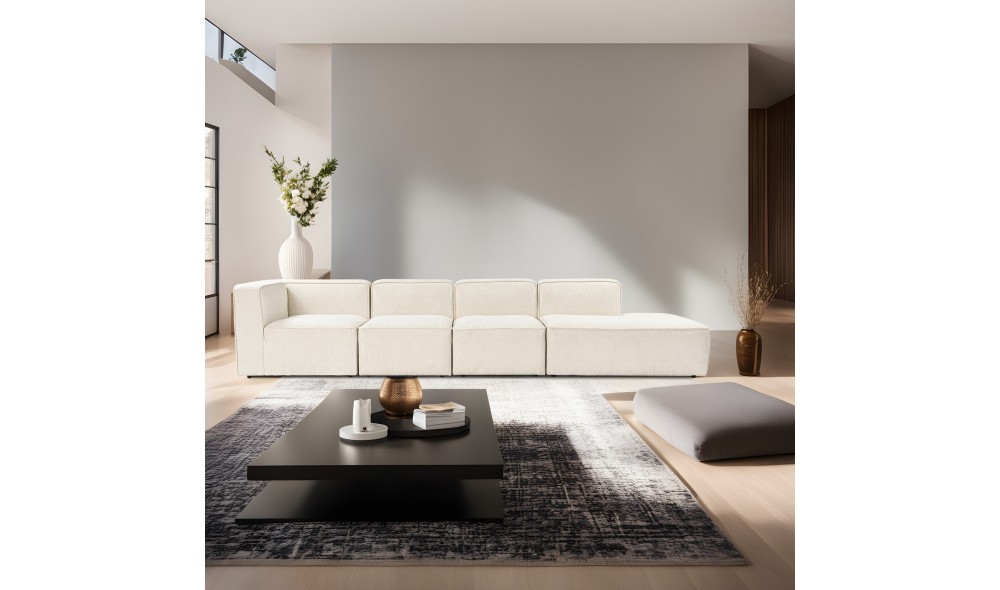 Canapea de coltar, More M (M2-M1-M1-M3) - Crema, 350 x 69 x 90 cm