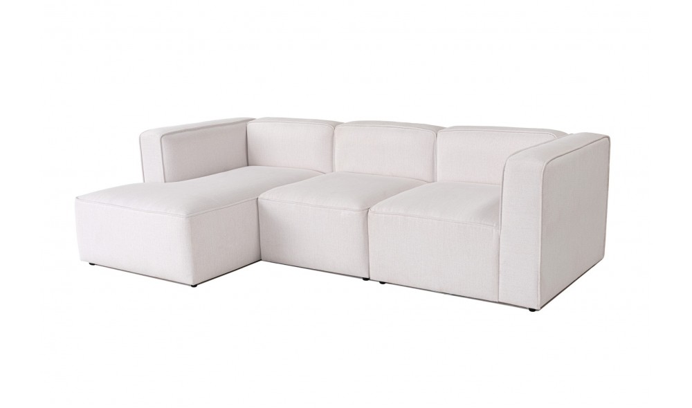 Canapea de coltar, More Pars (M5-M1-M2) - Alb, 250 x 69 x 140 cm