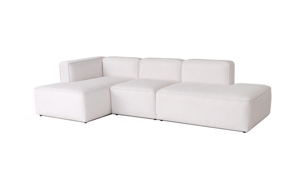 Canapea de coltar, More Pars (M5-M1-M3) - Alb, 280 x 69 x 140 cm