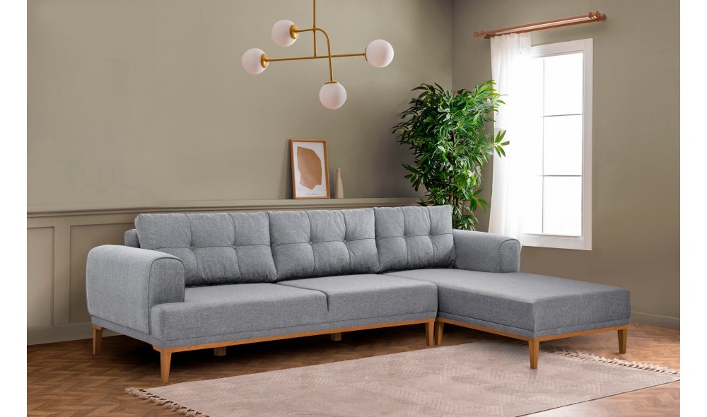 Canapea de coltar, Vina Corner - Gri, Atlantic Pin, 295 x 82 x 179 cm