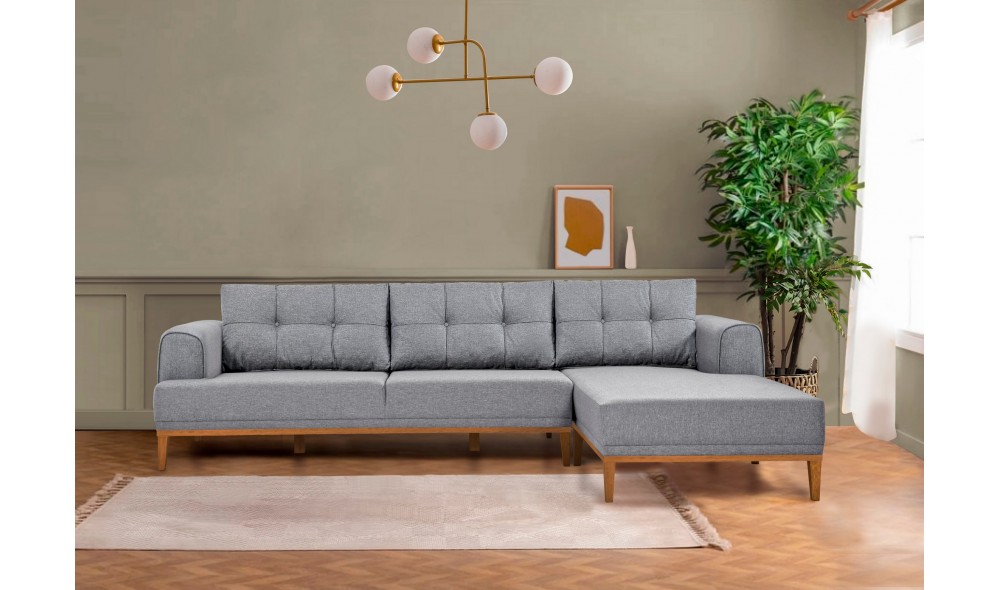 Canapea de coltar, Vina Corner - Gri, Atlantic Pin, 295 x 82 x 179 cm