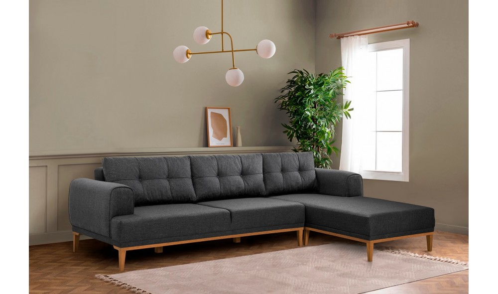 Canapea de coltar, Vina Corner - Antracit, Pin Atlantic, 295 x 82 x 179 cm