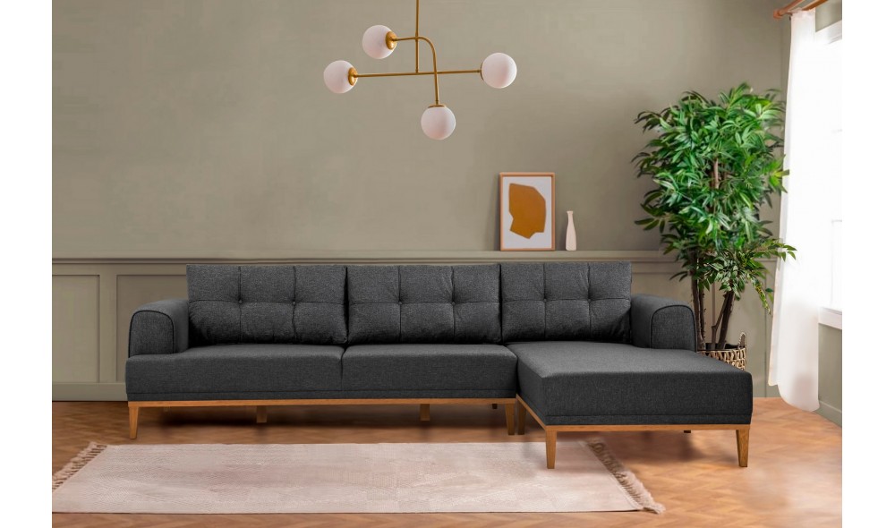 Canapea de coltar, Vina Corner - Antracit, Pin Atlantic, 295 x 82 x 179 cm