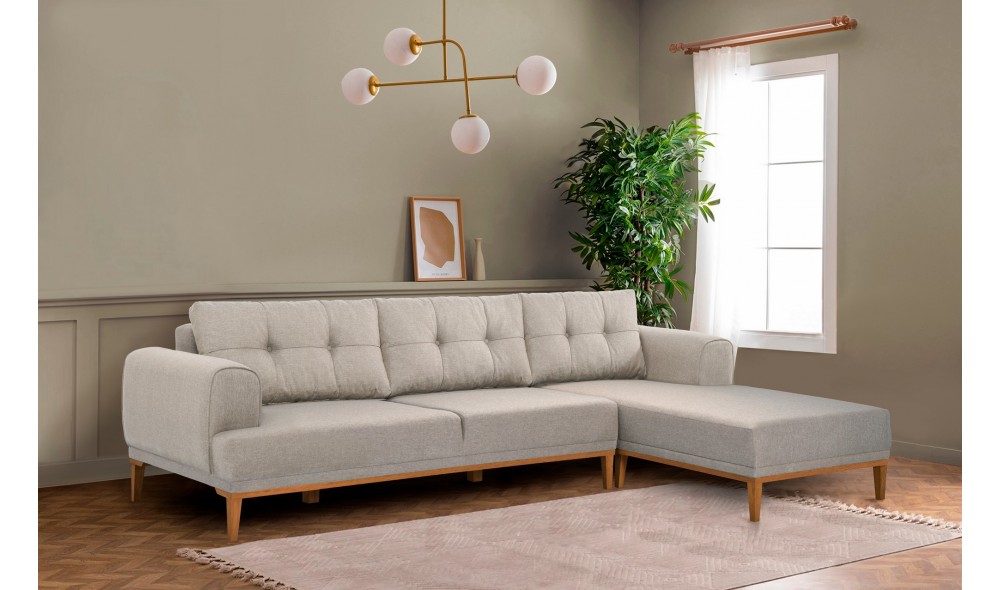 Canapea de coltar, Vina Corner - Crem, Pin Atlantic, 295 x 82 x 179 cm