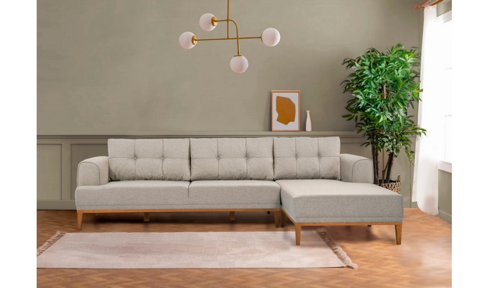 Canapea de coltar, Vina Corner - Crem, Pin Atlantic, 295 x 82 x 179 cm