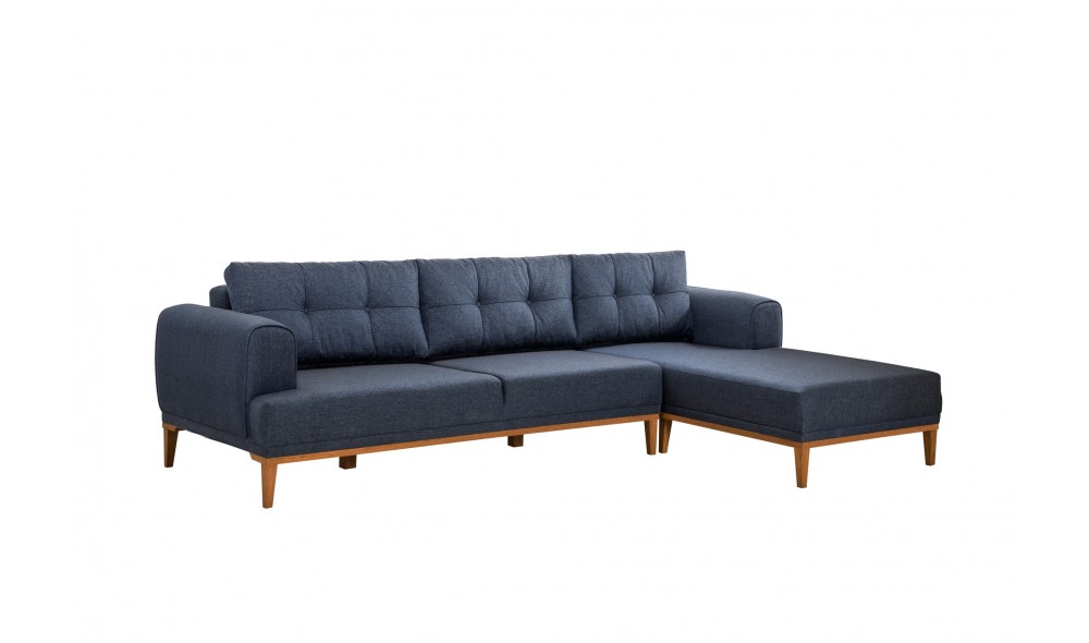 Canapea de coltar, Vina Corner - Albastru inchis, Pin Atlantic, 295 x 82 x 179 cm