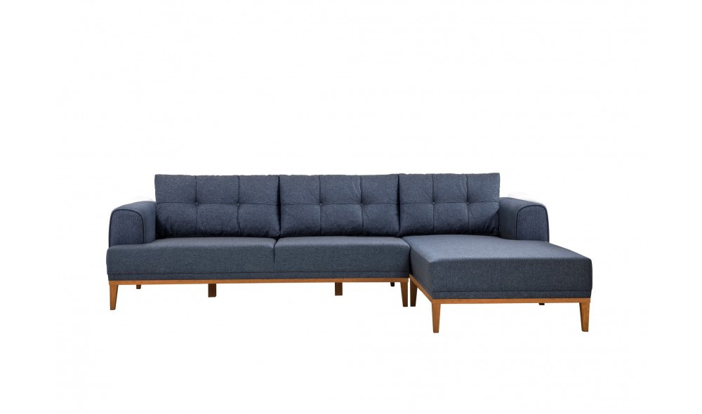 Canapea de coltar, Vina Corner - Albastru inchis, Pin Atlantic, 295 x 82 x 179 cm