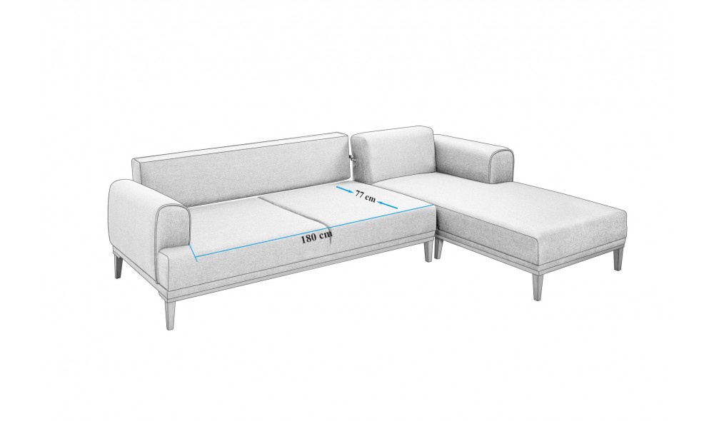 Canapea de coltar, Vina Corner - AntracitNuc, 295 x 82 x 179 cm