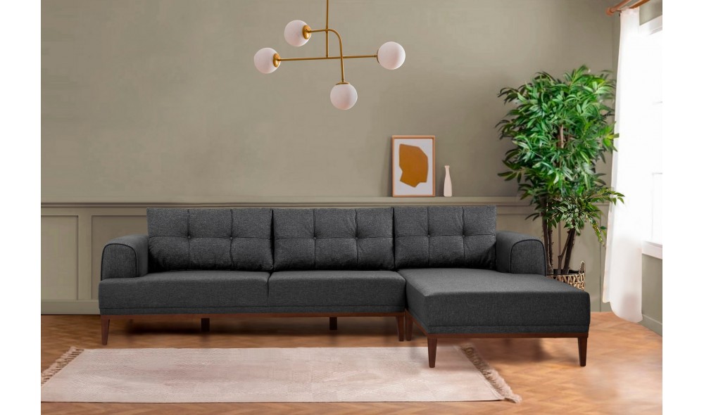 Canapea de coltar, Vina Corner - AntracitNuc, 295 x 82 x 179 cm