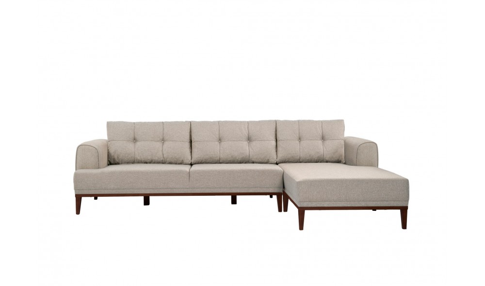 Canapea de coltar, Vina Corner - Crema Nuc, 295 x 82 x 179 cm