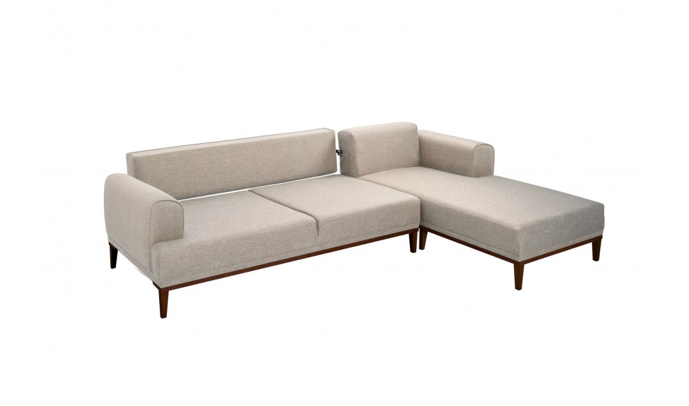 Canapea de coltar, Vina Corner - Crema Nuc, 295 x 82 x 179 cm