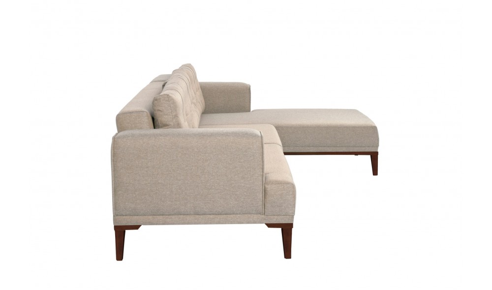 Canapea de coltar, Vina Corner - Crema Nuc, 295 x 82 x 179 cm