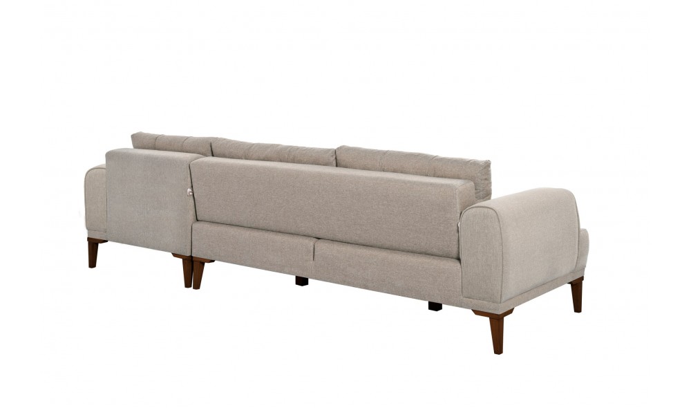 Canapea de coltar, Vina Corner - Crema Nuc, 295 x 82 x 179 cm