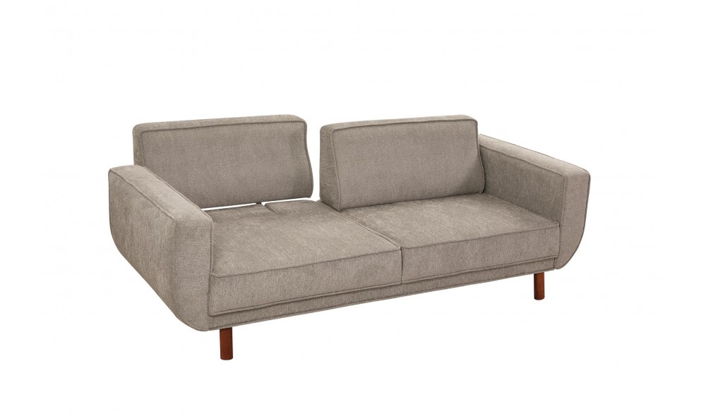 Canapea extensibila cu 3 locuri, Larus 3 - Nuc, Gri, 223 x 81 x 92 cm