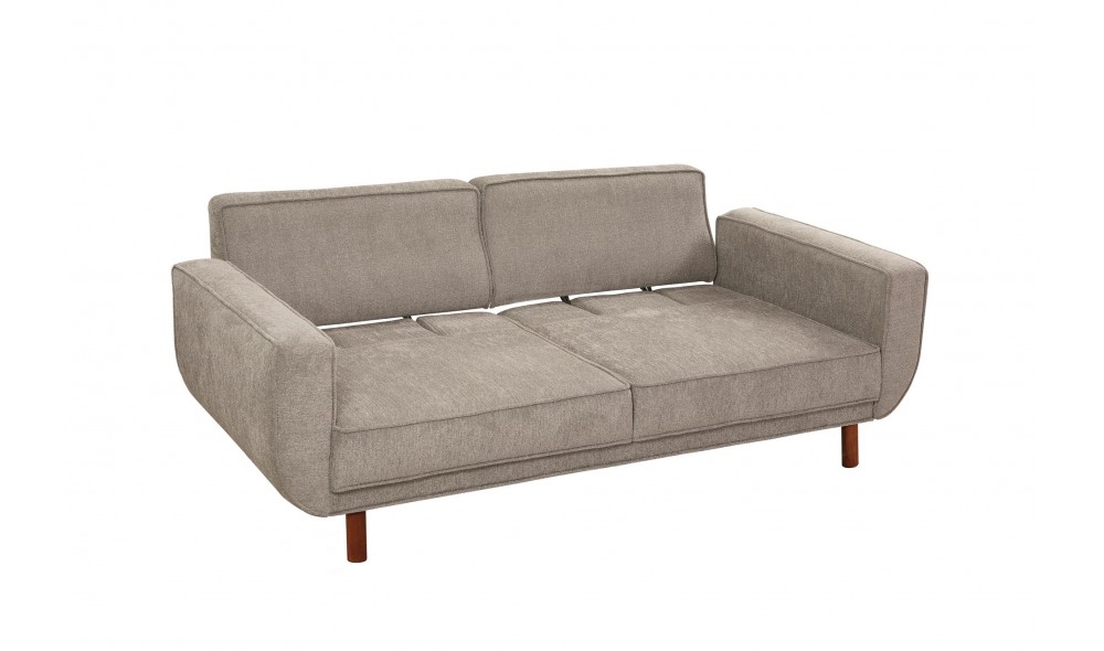 Canapea extensibila cu 3 locuri, Larus 3 - Nuc, Gri, 223 x 81 x 92 cm